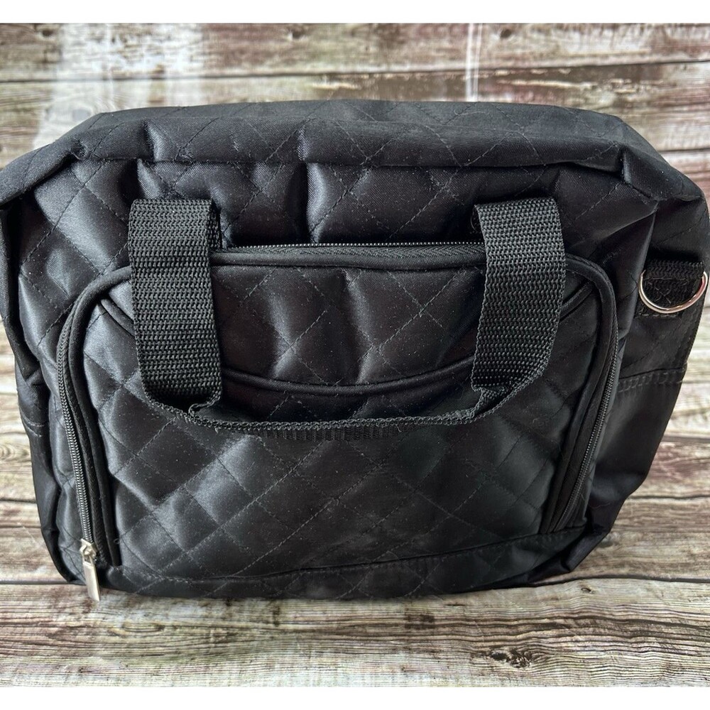 Men's Travel Toiletry Carry Bag Black Canvas With Outside Pocket Unbranded New